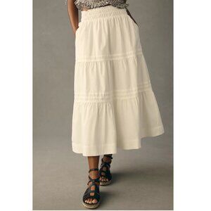 Anthropologie The Somerset Midi Maxi Skirt White 2X Plus